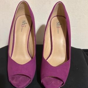 Shi by JOURNEYS Purple Peep-Toe Heels